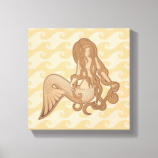 Zittende Meermin Canvas Afdruk (Voorkant)