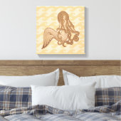 Zittende Meermin Canvas Afdruk (Insitu (Slaapkamer))