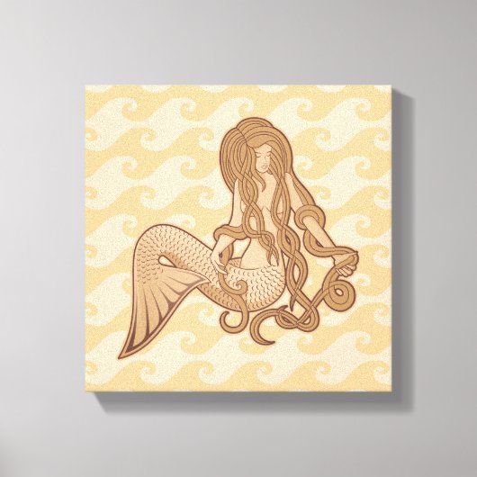 Zittende Meermin Canvas Afdruk (Voorkant)