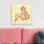 Zittende Meermin Canvas Afdruk (Insitu (Woonkamer))