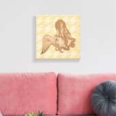 Zittende Meermin Canvas Afdruk (Insitu (Woonkamer))