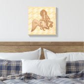 Zittende Meermin Canvas Afdruk (Insitu (Slaapkamer))
