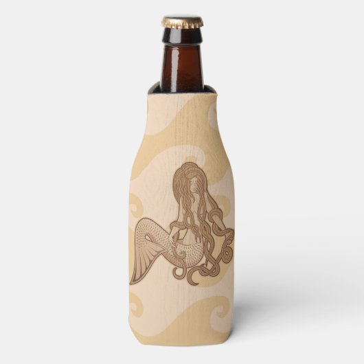 Zittende Meermin Flesjeskoeler (Fles Voorkant)