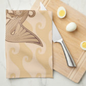 Zittende Meermin Theedoek (Quarter Fold)