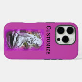 zittende mermaid paars iphone case (Achterkant (horizontaal))