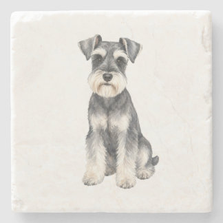 Zittende Miniatuur Schnauzer Natuurstenen Onderzet Stenen Onderzetter