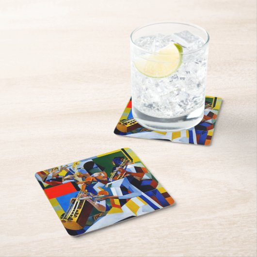 Zittende muzikanten kartonnen onderzetters (Insitu)