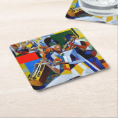 Zittende muzikanten kartonnen onderzetters (Schuin)