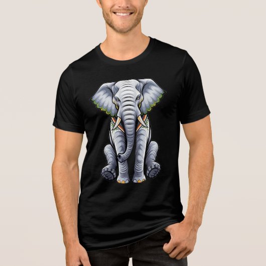 zittende olifant Tri-Blend shirt (Voorkant)