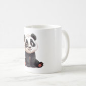 Zittende pandabeer Cartoon Illustratie Kunstwerk Koffiemok (Voorkant rechts)