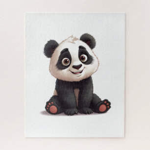 Zittende pandabeer Cartoon Illustratie Kunstwerk Legpuzzel