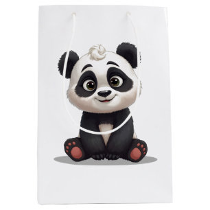 Zittende pandabeer Cartoon Illustratie Kunstwerk Medium Cadeauzakje