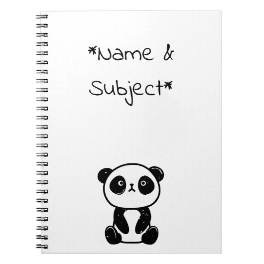 Zittende Pandabeer Notitieboek (Voorkant)