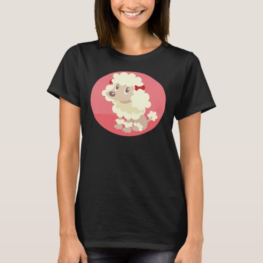Zittende poedel t-shirt (Voorkant)
