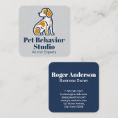 Zittende puppy illustratie | hondentrainer vierkante visitekaartje (Voorkant / Achterkant)