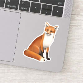 Zittende rode vos vinyl Sticker