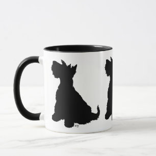 Zittende Scottie-hond Mok