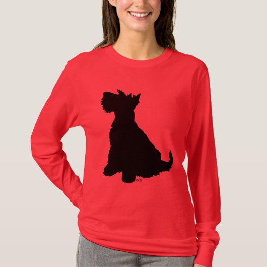 Zittende Scottie-hond T-shirt (Voorkant)