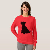 Zittende Scottie-hond T-shirt (Voorkant volledig)