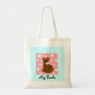 Zittende teddybeer tote bag