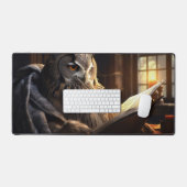 Zittende uil die een boek leest bureaumat (Keyboard & Muis)