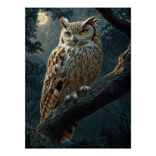 zittende uil perfect poster (Voorkant)