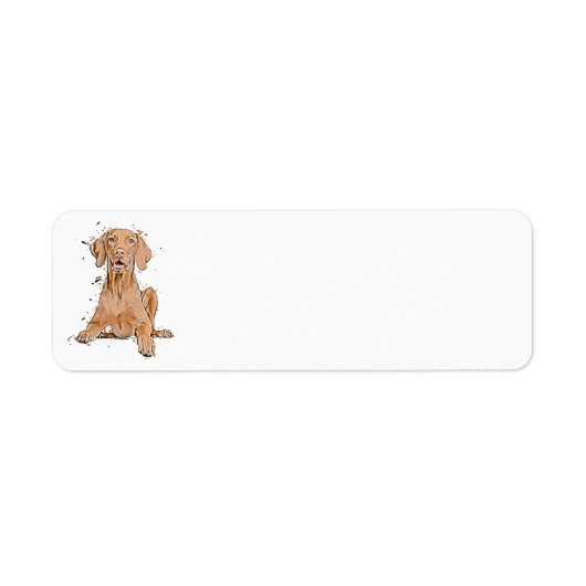 Zittende Vizsla Cartoon Etiket (Voorkant)