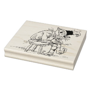 Zittende vogelverschrikker illustratie art stempel