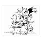 Zittende vogelverschrikker illustratie art stempel (Afrduk)