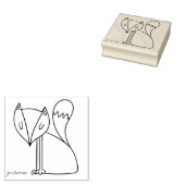 Zittende Vos Rubberstempel (Gestempeld)