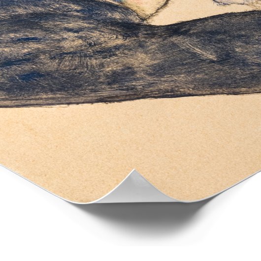 Zittende Vrouw met Gebogen Knie door Egon Schiele Poster (Hoek)