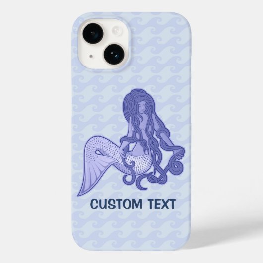Zittende Zeemeermin Blauw Case-Mate iPhone Case (Achterkant)