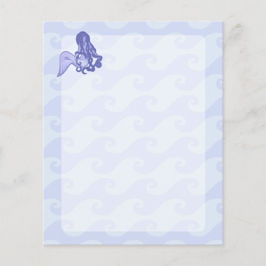 Zittende Zeemeermin Blauw Flyer (Voorkant)