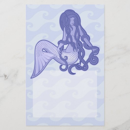 Zittende Zeemeermin Blauw Flyer (Achterkant)
