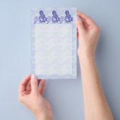 Zittende Zeemeermin Blauw Flyer (Hand)