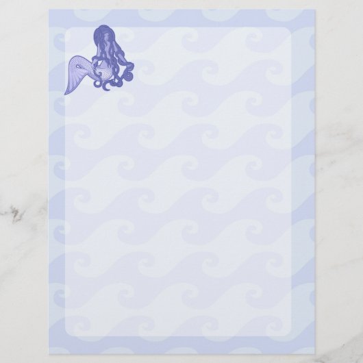 Zittende Zeemeermin Blauw Flyer (Voorkant)