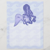 Zittende Zeemeermin Blauw Flyer (Achterkant)