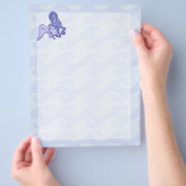 Zittende Zeemeermin Blauw Flyer (Hand)