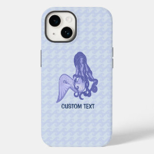 Zittende Zeemeermin Blauw iPhone 14 Hoesje