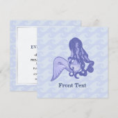 Zittende Zeemeermin Blauw Kaart (Voorkant / Achterkant)