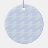 Zittende Zeemeermin Blauw Keramisch Ornament (Achterkant)