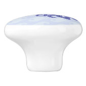 Zittende Zeemeermin Blauw Keramische Knop (Zijkant)