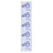 Zittende zeemeermin Blauw Korte Tafelloper (Voorkant)