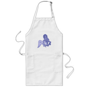 Zittende Zeemeermin Blauw Lang Schort