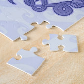 Zittende Zeemeermin Blauw Legpuzzel (Zijkant)