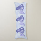 Zittende Zeemeermin Blauw Lichaamskussen (Voorkant Verticaal)