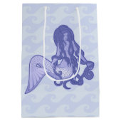 Zittende zeemeermin Blauw Medium Cadeauzakje (Achterkant)
