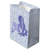 Zittende zeemeermin Blauw Medium Cadeauzakje (Achterkant Gekanteld)