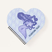 Zittende Zeemeermin Blauw Notitieboek (Voorkant)