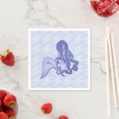 Zittende Zeemeermin Blauw Servetten (Insitu)
